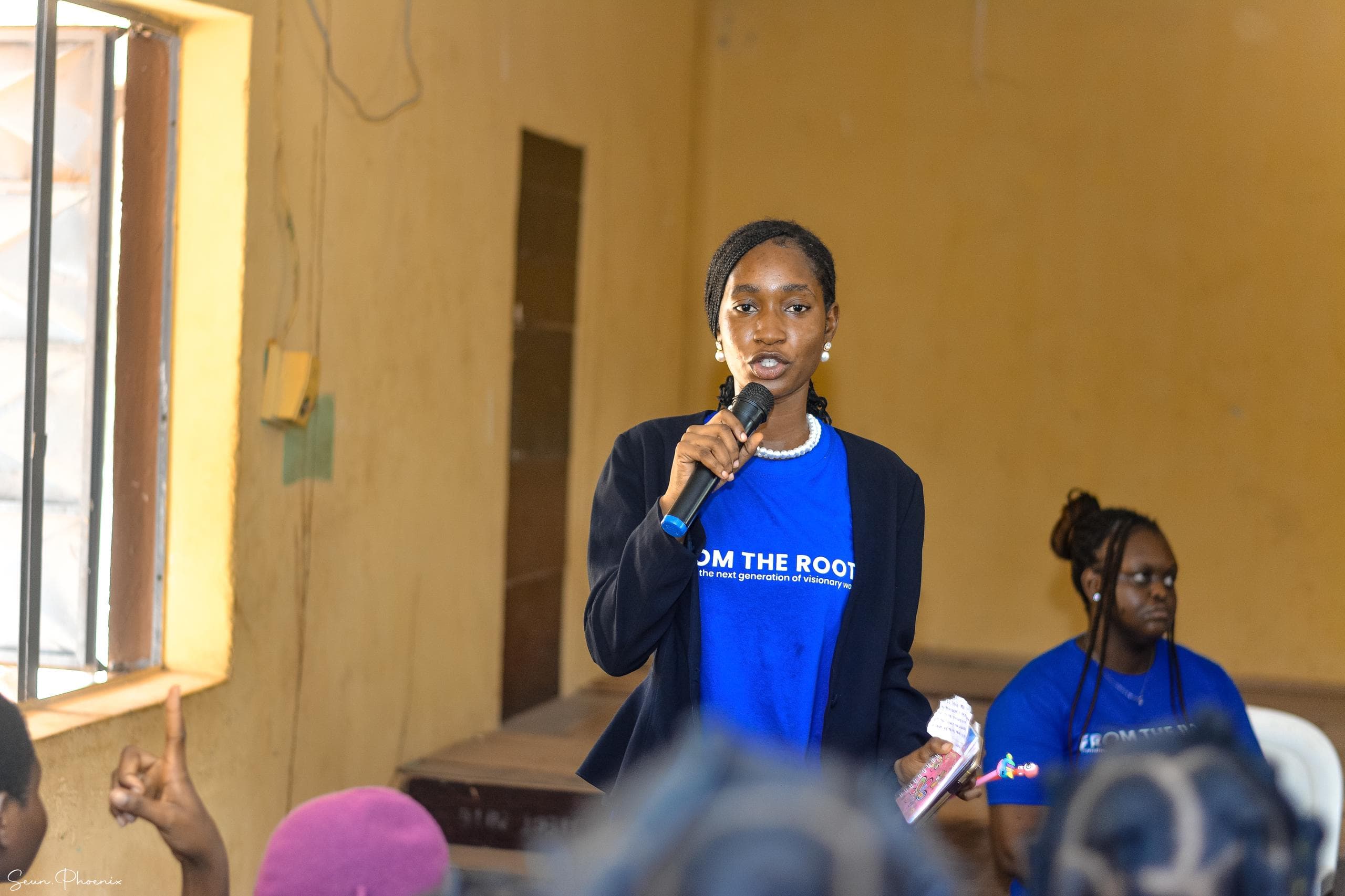 Church building background with community